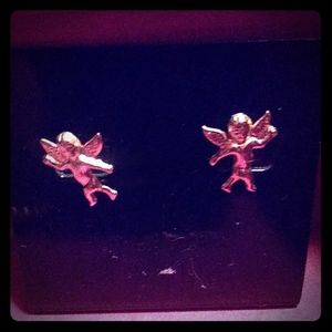 14k Gold Cupid Post Earrings